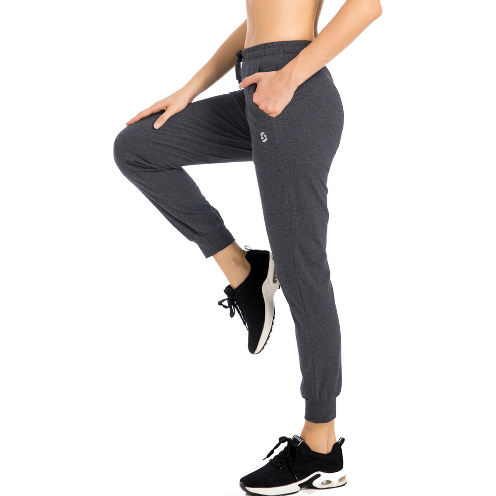 Women's Joggers Pants with Zipper Pockets Tapered Running Sweatpants for  Women Lounge, Jogging (Black, Medium)