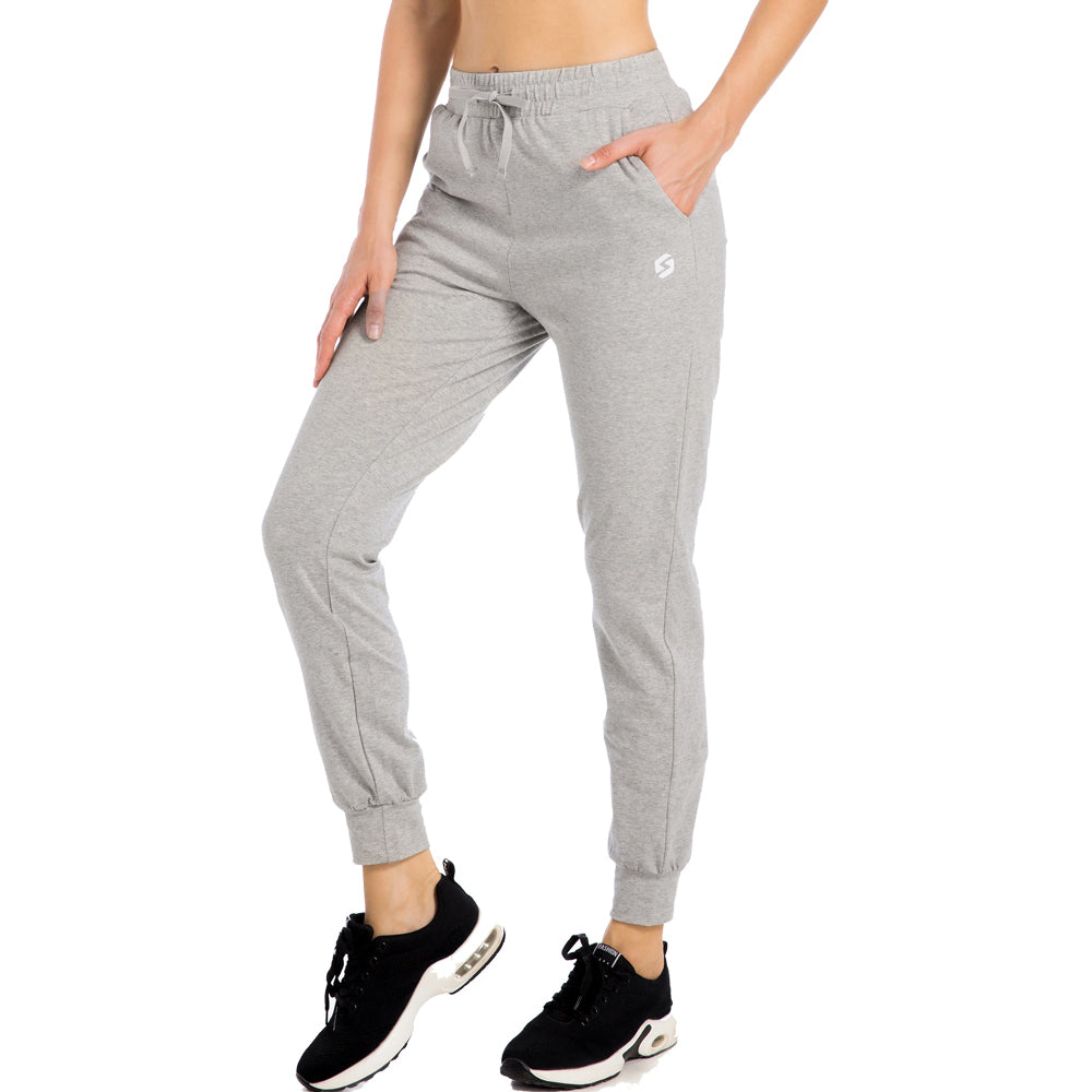 Women's Joggers Lounge Sweatpants Yoga Workout Tapered Cotton Athletic –  Spowind Sports