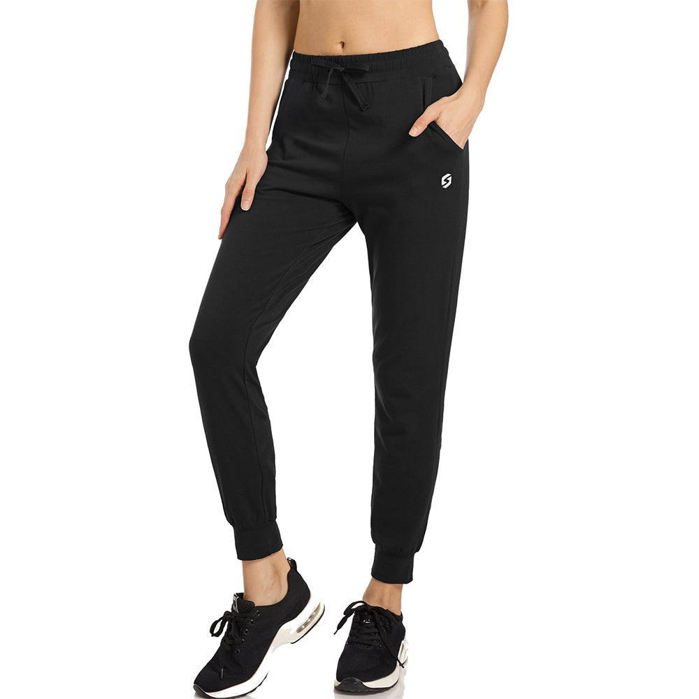  Womens Joggers High Waist Yoga Pockets Sweatpants Sport  Workout Pants Drawstring Black XL